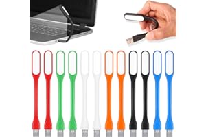 ADNEWX 12 Piezas Mini Lamparas USB Portatil Flexible Lámparas LED de Lectura USB,Luz para Teclado USB,para Ordenador Portátil o Banco de Energía(6 Colores)