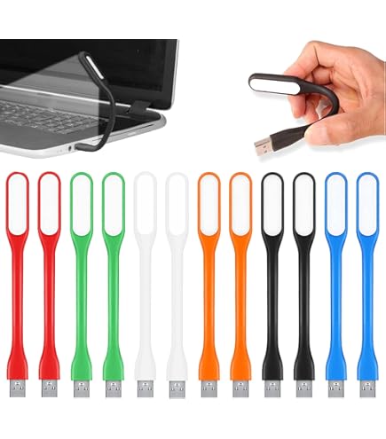 EBYPHAN 8 stks Mini USB Licht voor Toetsenbord, Flexibele USB Laptop Licht, Verstelbare USB Lamp voor Notebook Computer (Zwanenhals Structuur, LED Verlichting Bron) (Geel
