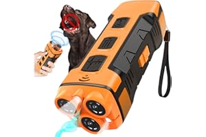 ACETEND Anti Barking Device for Dogs, Ultrasonic Dog Training Device with 3 Modes, Rechargeable with LED Flashlight, Dog Barking Deterrent Devices up to 33ft, Handheld Pet Repeller for Indoor Outdoor Use