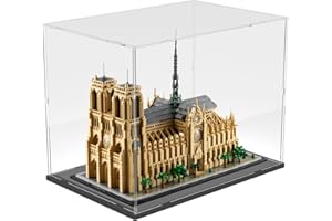 Nynelly Acrylic Display Case for Lego Notre Dame 21061 for Lego Bowser 71411 for Lego Display Case for Models Figures Assemble Dustproof Thickened Clear Display Box Display Cabinet(Black)