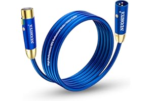 Cavo XLR 5 m, NUOSIYA XLR a XLR, cavo XLR bilanciato a 3 pin, XLR Splitter maschio a femmina blu, cavo di prolunga audio per mixaggio scrivania, altoparlante, Phantom Power, amplificatore, mixer audio