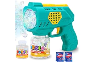 Aooess Toys for 3-8 Year Old Kids: Electric Bubble Gun for Toddlers Gifts for 3 4 5 6 7 8 9 10 Year Old Boys Girls Birthday Party Bubble Maker Blower Toy Presents Bubble Machine for Kids (Green)