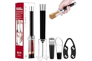 BAYUYPOO Weinöffner, Luftpumpe Korkenentferner Weinflaschenöffner 4er Set, Neues Luftdruck Weinöffner Set mit Folienschneider, Belüfter Ausgießer, Vakuum Stopper Einfacher Korkenentferner für Weinliebhaber