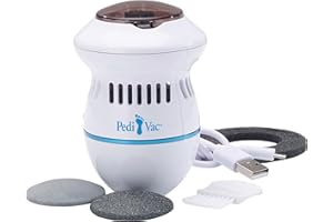 ‎MEDIASHOP PediVac - Das Original aus dem TV - elektrischer Hornhautentferner - wiederaufladbar - Hornhauthobel - Hornhautraspel - Fußpflege - Pediküre - 2 Aufsätze [grob & fein]