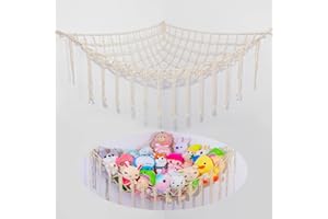 Beinou Spielzeug Aufbewahrung Kuscheltier Aufbewahrung Netz Hängematte Stofftier Organizer Wandbehang Dekoration für Kinderzimmer