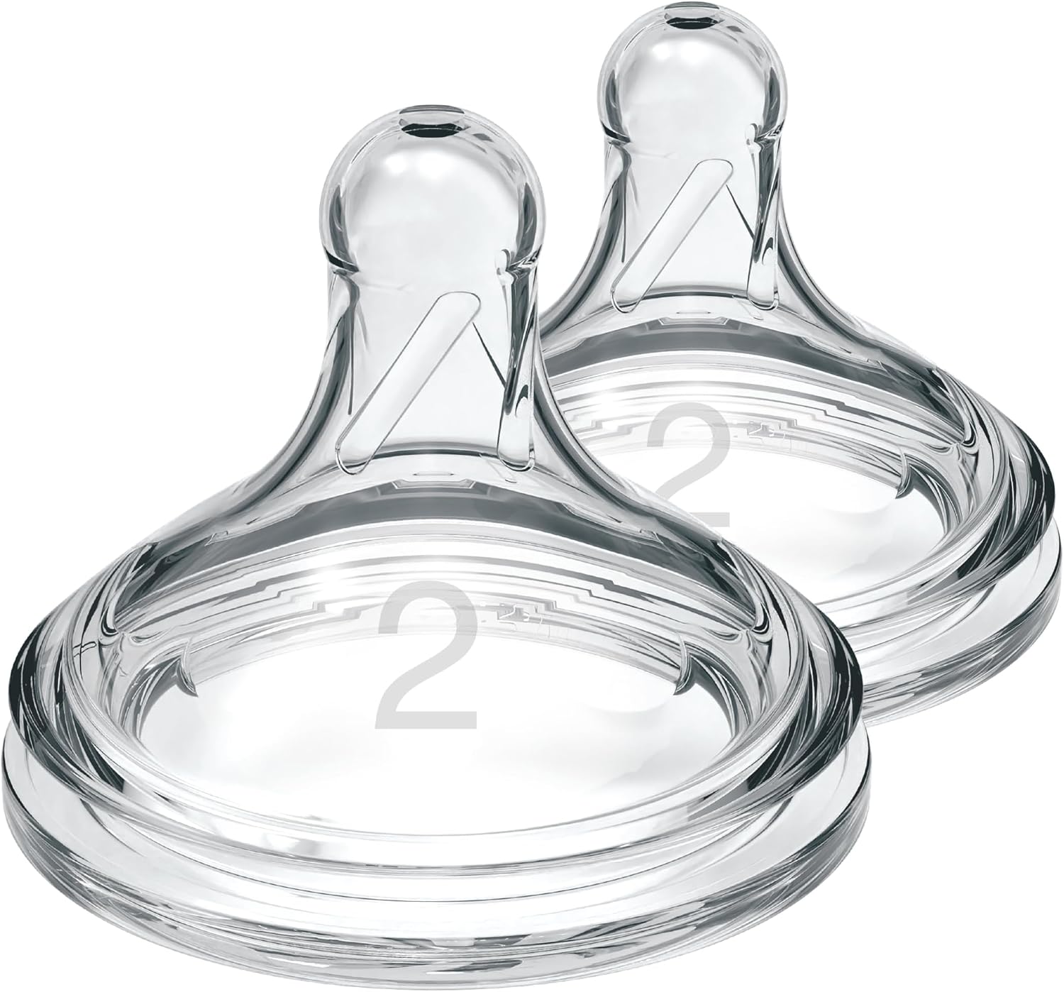 Dr. Brown’s Natural Flow Level 2 Wide-Neck Baby Bottle Silicone Teat, Medium Flow, 3m+, 100% Silicone Bottle Teat, 2-Pack