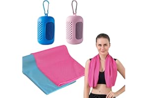 YqsIbth Cooling Towels, 2 Pcs Fast Drying Towels, 90x30cm Soft Breathable Cool Towel Microfibre Sweat Towel for Work Out Sports Travel (Blue/Pink)