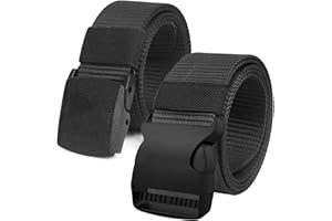 Justay 2-częściowy pas nylonowy dla kobiet i mężczyzn, bezstopniowa regulacja paska materiałowego, długość 130 cm, szerokość ok. 3,8 cm, z klamrą z tworzywa sztucznego, wielokrotnego użytku