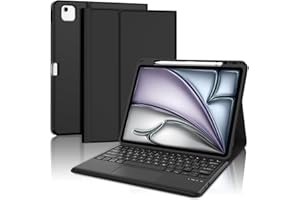 SENGBIRCH Funda con Teclado para iPad Air 13 2024 (M2), Teclado iPad Air 13 con Touchpad, Español Ñ Bluetooth Inalámbrico Extraíble Teclado para iPad Air 13 Pulgadas (M2) 2024, Negro