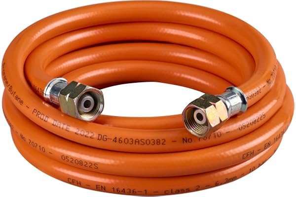 CFH gasslang 5 m 3/8 tum VS 500 – ersättnings- och förlängningsslang för propan/butan, perfekt för flam- eller gaslödutrustning, DVGW-certifierad