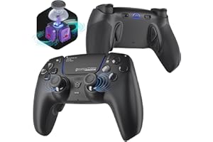 HEXGAMING PHANTOM Pro Controller with 4 Remappable Buttons, 6 Remapping Profiles, 8 Interchangeable Analog Stick, and Adjustable Triggers Compatible with ps5, PC, Mobile - Hall Effect Chaos Black