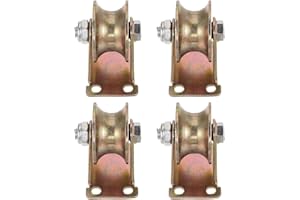 uxcell 4pcs U Groove Caster 1.85" U-Shaped Sliding Gate Wheel with Bracket, Load Capacity 88lbs Per Wheel, for Inverted Track, Rolling Gate, Sliding Gate, Industrial Machines