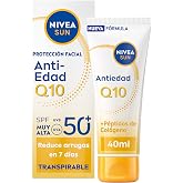 NIVEA SUN Q10 Breathable Anti-Aging Face Sun Protection SPF50+ 40 ml | Reduces Wrinkles in 7 Days, Firms Skin, With Collagen