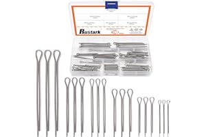 Rustark 110Pcs 6 Sizes 304 Stainless Steel Cotter Pin Clip Key Fastener Fitting Assortment Kit for Automotive Mechanics Small Engine Repair