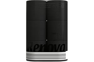 Renova Papier Hygiénique Black Label Noir|6 rouleaux|Colorés|3 plis noir