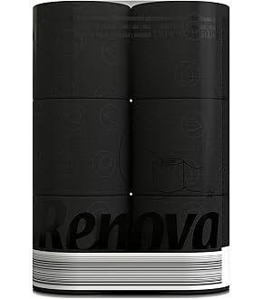 Schwarzes Toilettenpapier 12 Rollen - 4-lagig Weich & Saugstark