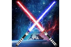 Yumuwind Star Wars Lightsaber - 2 Pack Light Up Saber with Sound, 7 Colors Changeable Lightsaber, Retractable Light Saber Sword Toys for Halloween Dress Up Parties, Xmas Gift