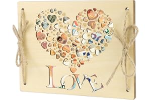 LOVLEY Carte Mariage Félicitation Originale en Bois | Carte Anniversaire | Enveloppe Mariage pour Cadeaux de Mariages, Saint-Valentin (Cœurs)