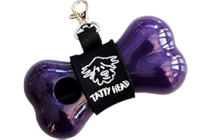 Tatty Head Dog Treat Dispenser And Recall Training Aid - Easy To Use Dog Treat Holder - Just Shake to Recall - Clip To Lead or In-Pocket, Ideal For Walks, Suits Both Dogs and Puppy - Mulberry Purple