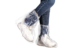 PSYQTSUARY 5 par wodoodpornych pokrowców na buty przeciwdeszczowe z gumowym ściągaczem, jednorazowe ochraniacze na buty dla mężczyzn i kobiet, przezroczyste buty ochronne, wodoodporne, antypoślizgowe, na kemping