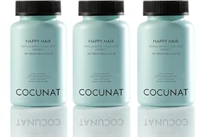COCUNAT - Happy Hair Pack 3 Meses - Vitaminas para Favorecer Crecimiento del Cabello - Fortalece, Estimula el Crecimiento y Previene la Caída - Cabello Fuerte y Denso - Biotina 5.000 mcg - 180 uds