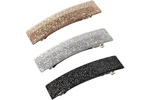 KOLZEMV Ensemble de 3 Grandes Barrettes à Cheveux Élégantes pour Femme, barrette cheveux femme, Pinces Automatiques en 3 Couleurs pour Cheveux Épais, Barettes Cheveux Fille, Accessoires Cheveux Femme