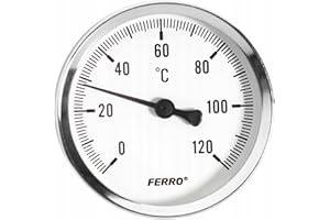 PLUMBING4HOME 63 mm, 0 – 120 C, indicatore della temperatura dell'olio da 1/2 pollici