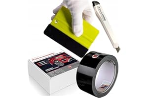 SOLAR SYSTEMS 3M WRAP 2080 film auto adhésif - ruban adhésif de déchromage + raclette et couteau - tuning auto - film auto noir brillant 3,5cm x 10m