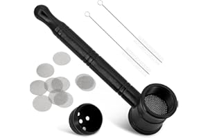 KALEXION Bec avec filtre à tamis en acier inoxydable, brosse de nettoyage, 10 crépines bong, 2 nettoyeur de tuyaux, compact, durable et facile d'entretien, idéal comme cadeau