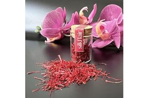 Silkflair - Zafferano in Pistilli - Mongra | Qualità Premium | aroma e colore intensi | raccolti a mano dal Kashmir (1g)