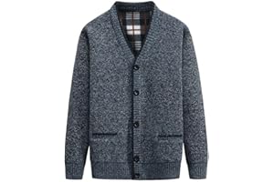 yuyungongsi Men's Cardigans with Buttons Classic Mens Cardigans for Men UK with Pockets Gentleman v Neck Mens Jumper Grey Black Knitted Sweatshirts Jumpers for Men UK