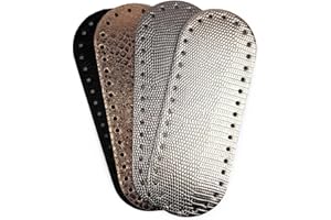 TRICOT CAFE' Fondi per Borse Uncinetto in Pelle ed Ecopelle Ideali per Creare Una Borsa a Uncinetto Artigianale con fettuccia per Uncinetto - Misura: 21x8 Pitonati Laminati 4pz