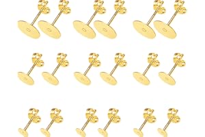 KISSPAT Orecchini in oro grezzi, ipoallergenici, 36 pezzi, forme di farfalla, per la creazione di gioielli, 4/6/8 mm