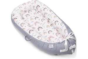 EAQ Babynest Nestchen Baby Weiches Atmungsaktives Baby Bett Perfekt für Neugeborene Geschenk 100% Baumwolle Baby Erstausstattung Neugeborene