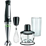Braun MultiQuick 7 MQ7035X Frullatore Immersione, Minipimer, Dotazione Frusta a Filo, Tritatutto da 500ml e Bicchiere Graduat