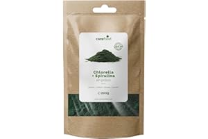 Carefood - Chlorella + Espirulina Orgánica en Polvo - Superfood 100% Bio y Apta para Veganos - Superalimento Ecológico que Contiene Gran Cantidad de Nutrientes y Brinda Efecto Saciante - 120 g