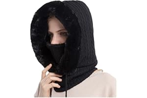 Lkdhuys Schalmütze Damen Winddichter Schal Hut 2 in 1 Frauen Flanell Schalmütze Winter Warm Ski Schal Damen Cycling Headwear Cap Ohrschutz Winddicht Hut Schal