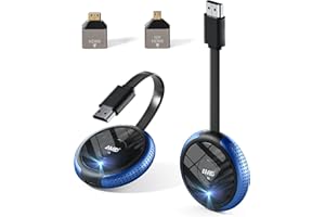 DRYMOKINI Wireless HDMI 4K,196FT/60M Wireless HDMI Transmitter and Receiver, No delay 5.8G HDMI Extender Streaming Media Video/Audio for Laptop,Camera, PS5, Phone to Monitor, Projector, HDTV