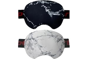 Wanty 2 Pack Lycra Microfiber Ski Snowboard Goggle Cover Sleeve Protectors for Lens Protection Travel Storage, Black+White