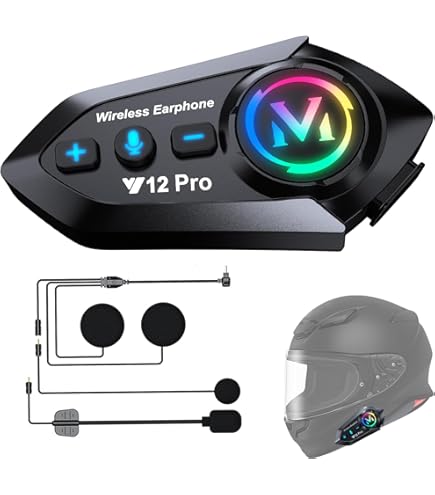 Auricolare Bluetooth Per Casco Moto - Altoparlante 4.0, Impermeabile IP67, Batteria 1000mAh - Foto 14