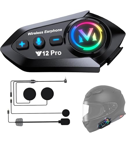 Haut-Parleurs Pour Casque Moto - Écouteurs Bluetooth Intercom Ultra-Fins 12mm - Appels, Musique