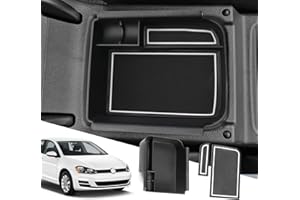 ‎SXCY SXCY Kompatibel mit VW Golf 8 GTI GTE GTD 2020-2023 Mittelkonsole Aufbewahrungsbox, Golf 8 Armlehnen Box Innenraum Handschuhfach Organizer, Golf 8 Zubehör (Weiß)