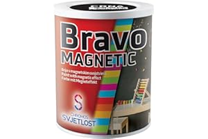 B&S chromos-svjetlost uk Bravo Vernice magnetica per pareti e superfici in legno, lavagna magnetica, vernice nera scrivibile, 0,50 l, permette di attaccare magneti su pareti e superfici in legno.