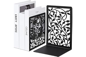 LIUHANCSQD 1 Pare Sujetalibros de Metal Negro, Sujeta Libros Estanteria, Antideslizante Sujetalibros, Soporte Libros para Biblioteca, Escuela, Oficina, Decoración de Escritorio