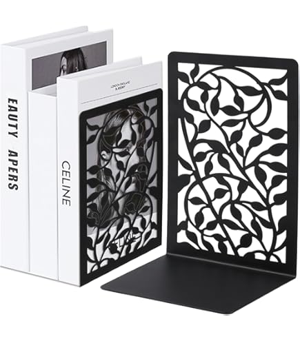 Lot De 4 Serre-Livres En Métal Noir - 13 Cm De Hauteur, Antidérapants - Pour Bureau, Bibliothèque, Étagères