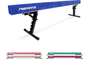 ‎MSPORTS MSPORTS Schwebebalken Premium höhenverstellbar – 245 cm Balance Beam für Kinder & Erwachsene – 5-stufig höhenverstellbar (18–56 cm) – Turnbalken für Zuhause oder Verein – 5 Farben