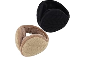Hileyu 2 pieza Orejeras de invierno Orejeras mujer Orejeras plegables Orejeras de felpa para exteriores Orejeras de punto cálido Orejeras hombre Orejeras envolventes para esquiar Caminar Correr