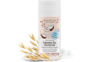 Jean & Len Riche Huile-crème De Douche, Lait D’avoine Et Huile De Coco, Format Voyage Commode, Protège La Peau Du Dessèchement, Sans Parabène Ni Silicone, pH Idéal Pour La Peau, Végane, 50 ml