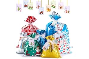 Evance 35 pezzi Sacchetti Regalo di Natale con 36 Tag Regalo, Sacchetti Regalo,Sacchetto per Caramella e Biscotto Sacchetti di Regalo regali di Natale