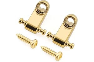 Musiclily Pro Docisk Strun String Trees Guides Retainers do Gitary Elektrycznej Fender American Standard Style, Złoty (2 szt.)